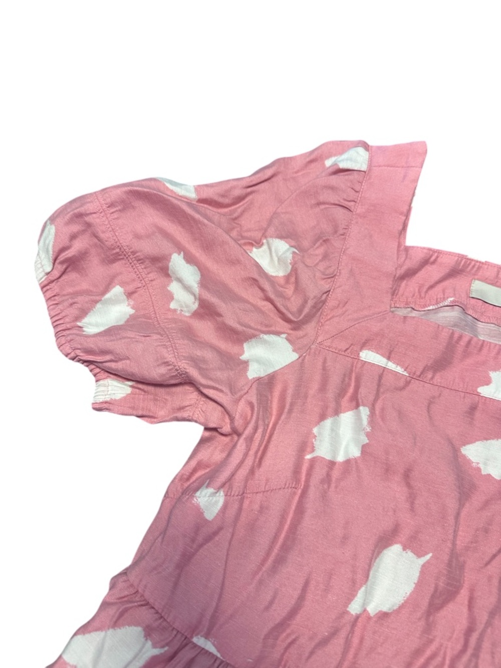 LOFT Pink Dress with White Leaf Print - Picture 3 of 4
